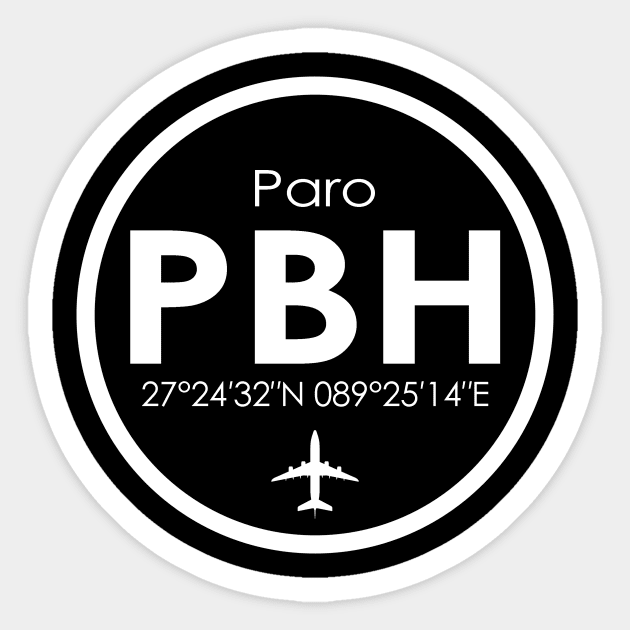 PBH, Paro International Airport Sticker by Fly Buy Wear
